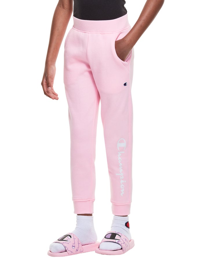 Champion Joggingbroek Meisjes - Roze - Fleece Script Logo ( 496207-ZDU )